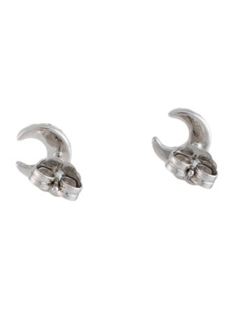 Maria Tash 18K Diamond Moon Stud Earrings