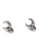 Maria Tash 18K Diamond Moon Stud Earrings