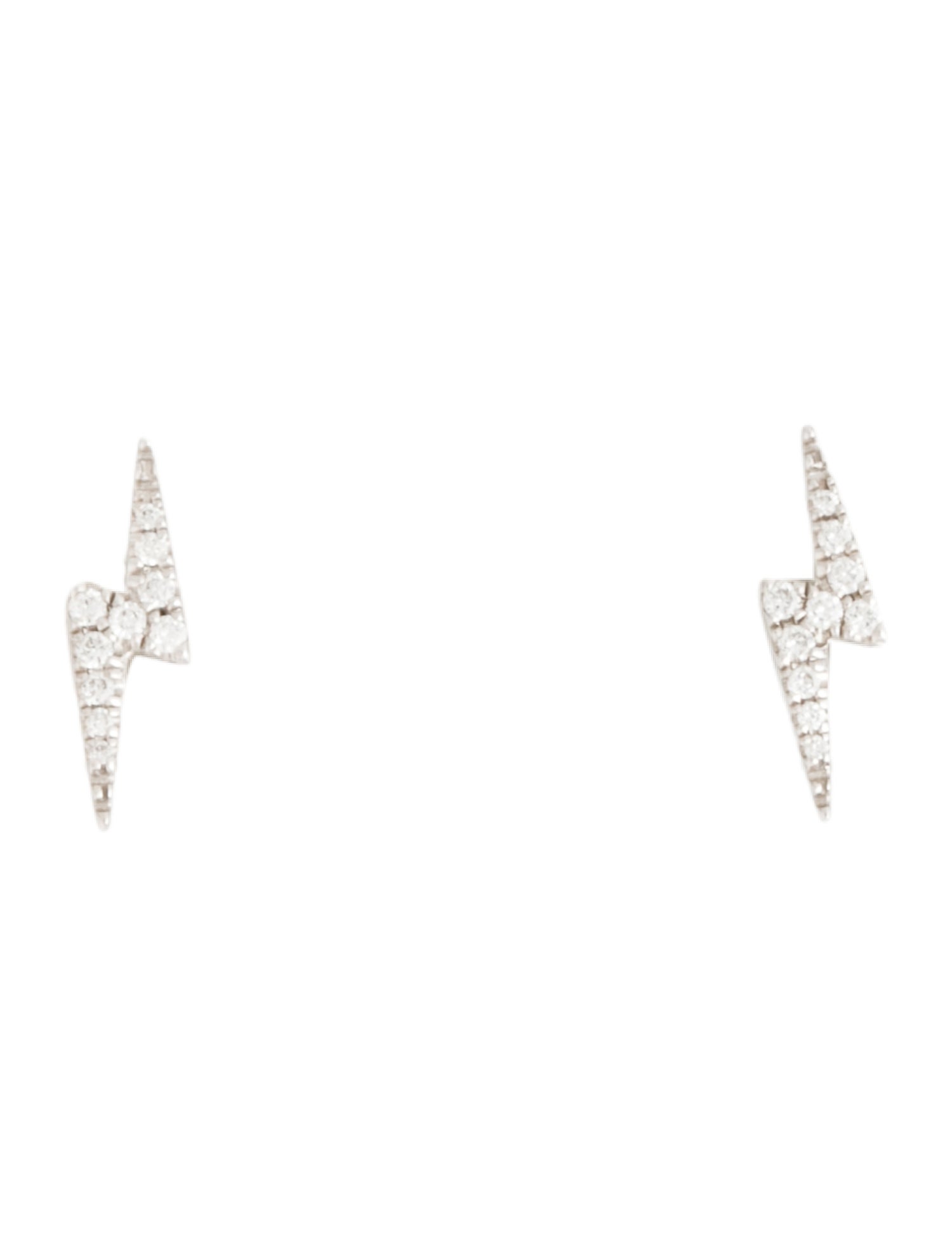 Maria Tash 18K Diamond Lightning Bolt Stud Earrings