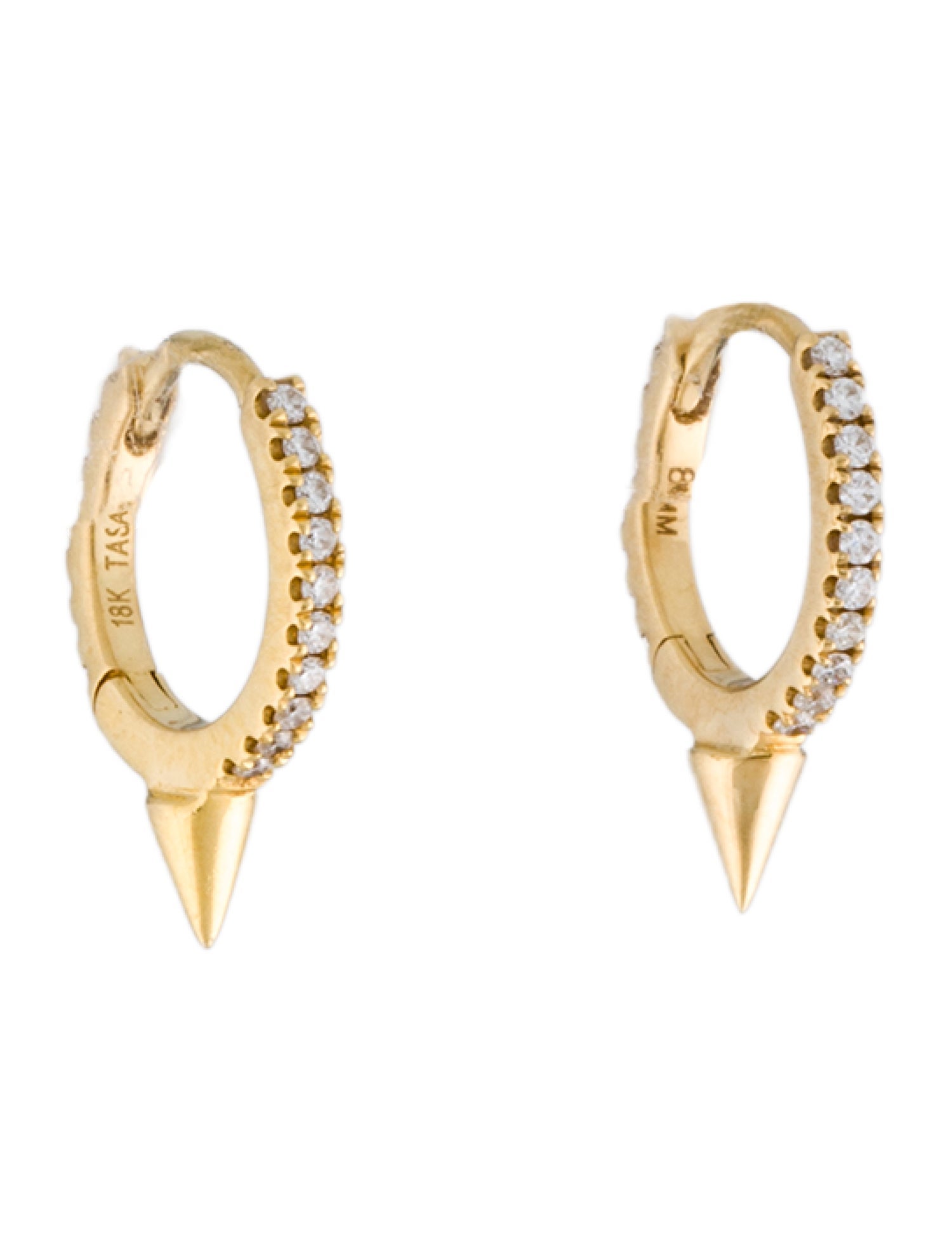 Maria Tash 18K Diamond Extra Small Spike Hoop Earrings