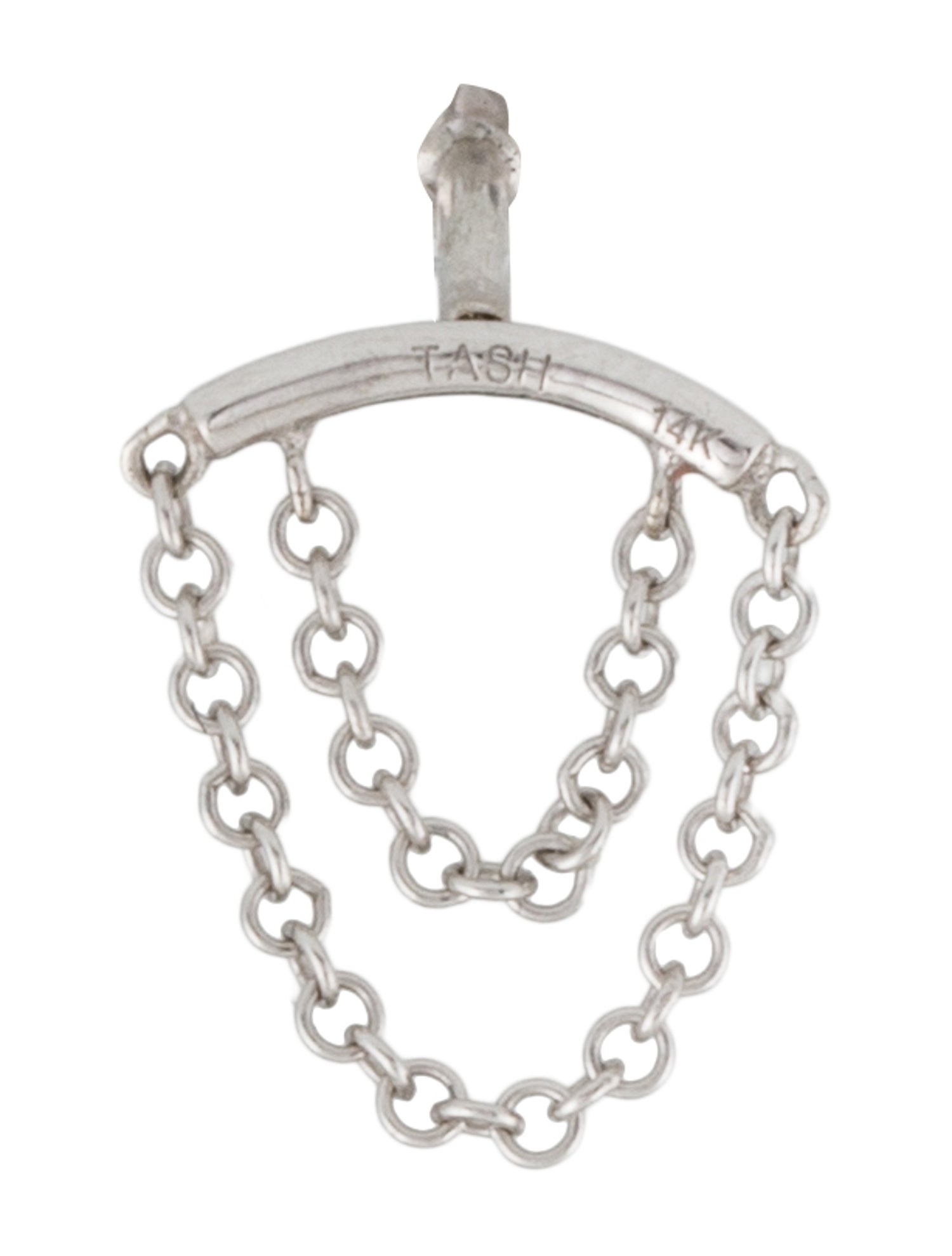 Maria Tash 14K Double Chain Drape Single Stud Earring