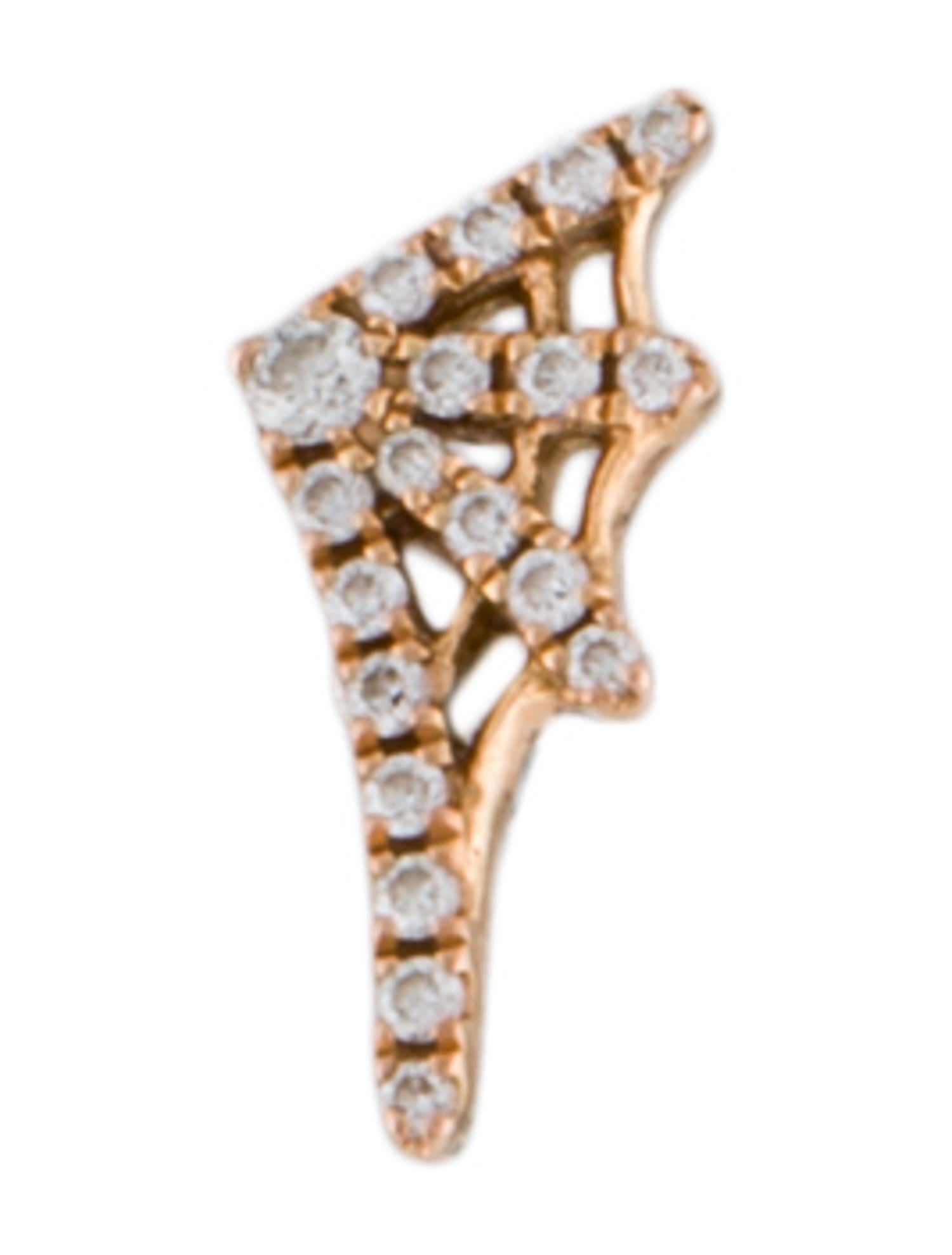 Maria Tash 18K Diamond Web Threaded Left Single Stud Earring