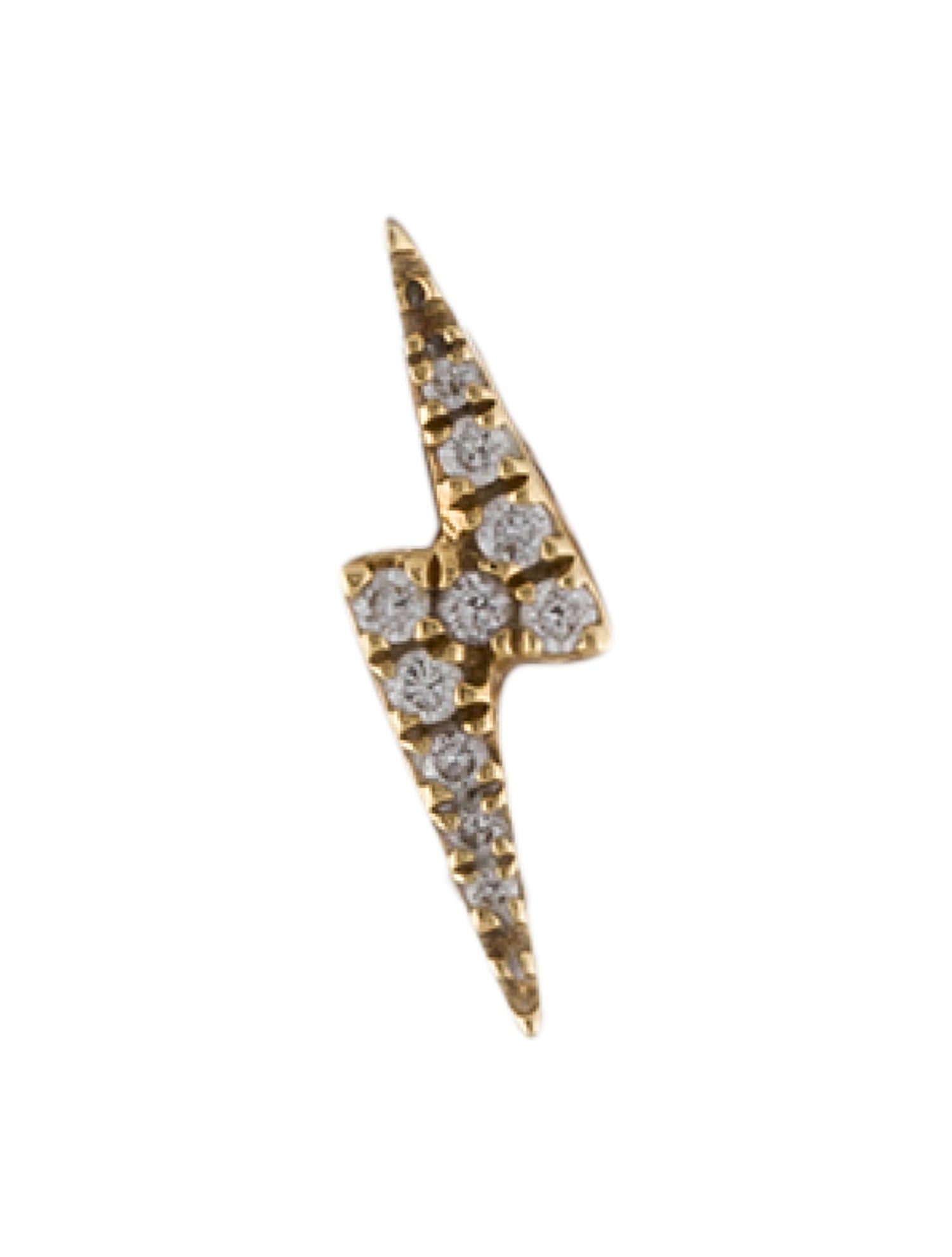 Maria Tash 18K Diamond Lightning Bolt Stud