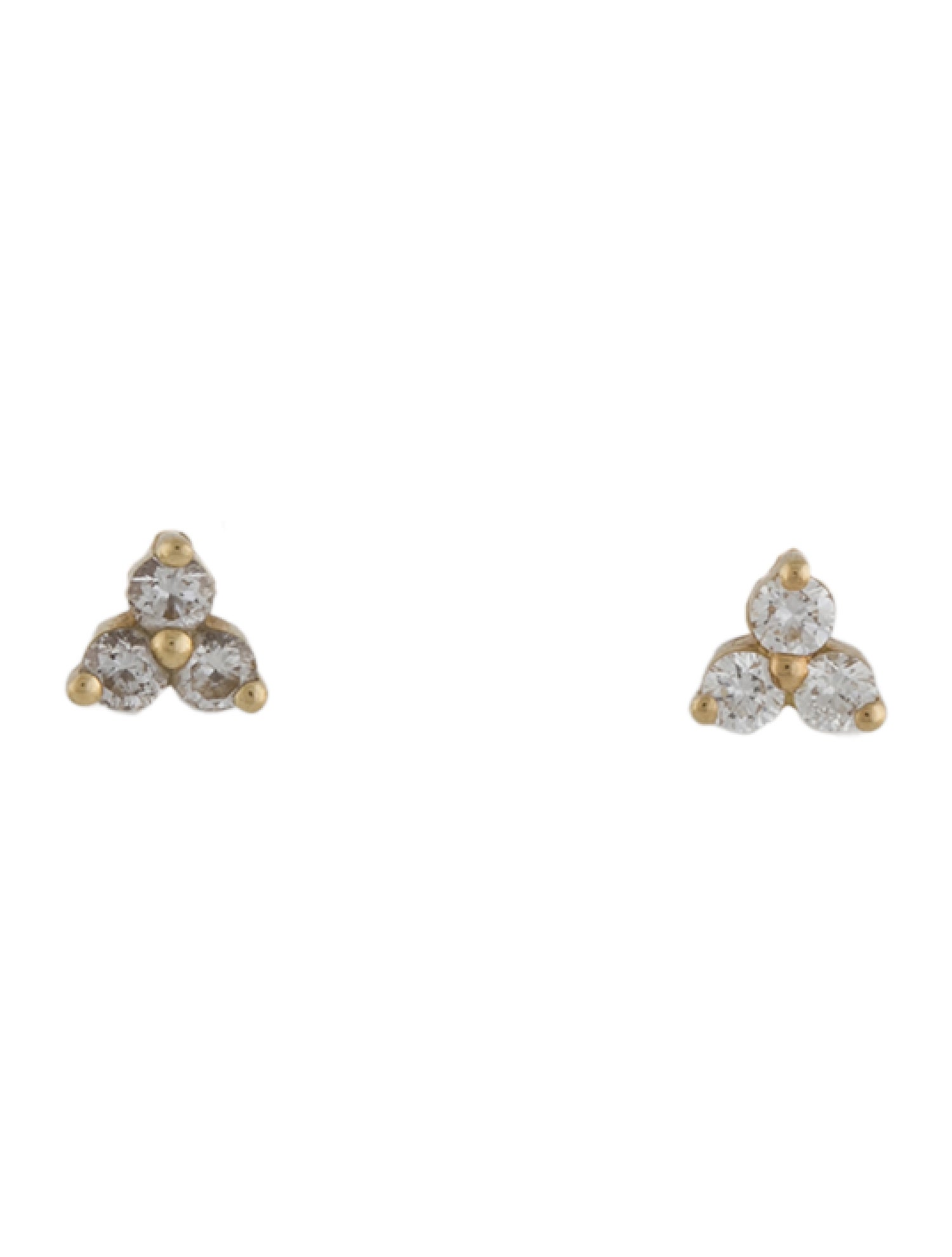Maria Tash 18K Diamond Trinity Threaded Stud Earrings