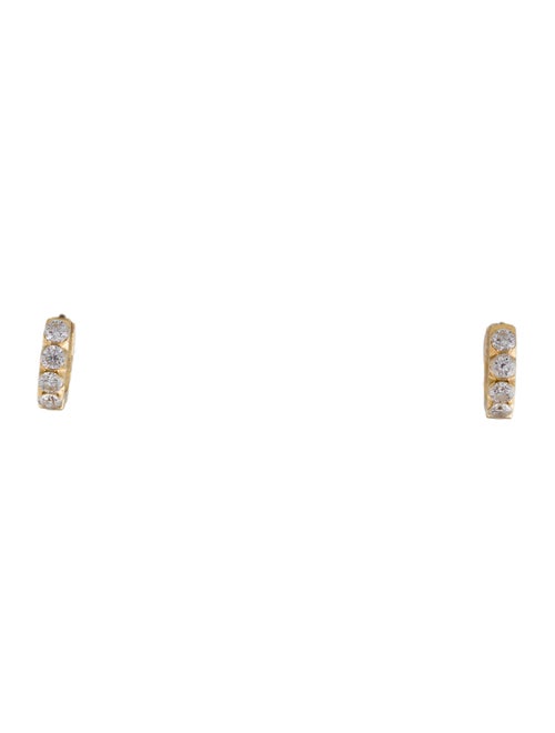 Maria Tash 18K Diamond Invisible Set Large Stone Eternity Hoop Earring