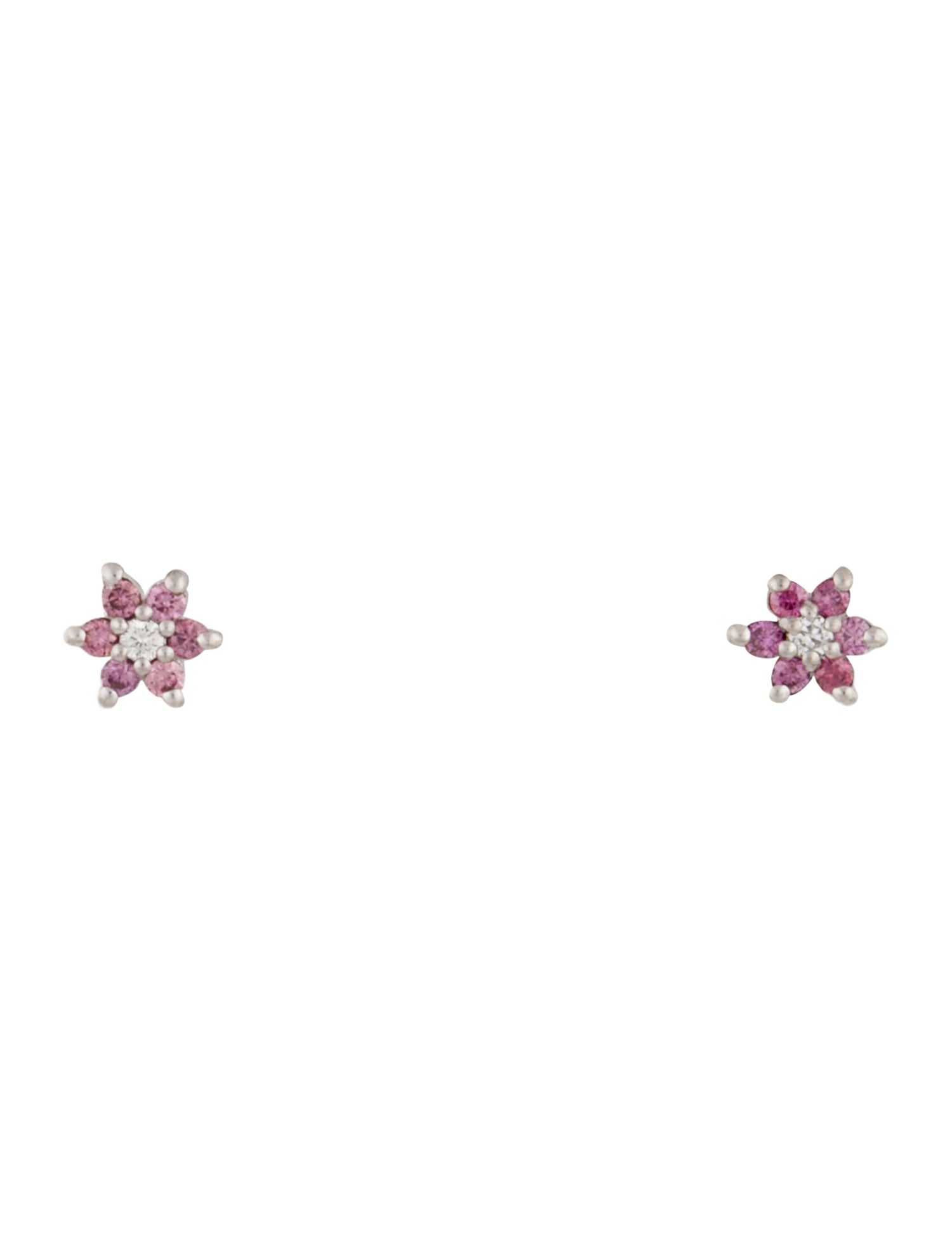 Maria Tash Diamond Flower Stud Earrings