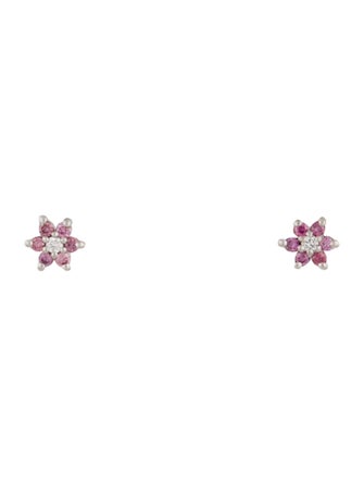 Maria Tash Diamond Flower Stud Earrings