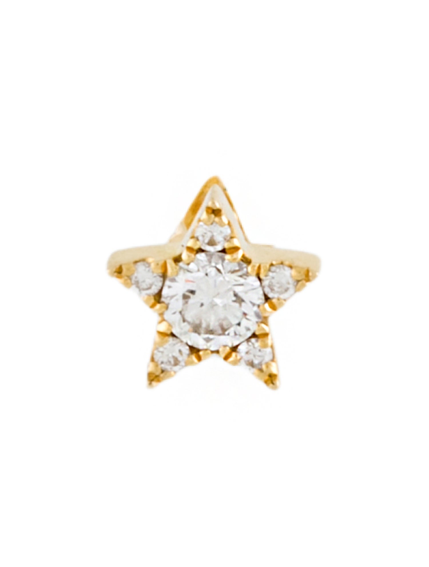 Maria Tash 18K Diamond Star Threaded Single Stud Earring