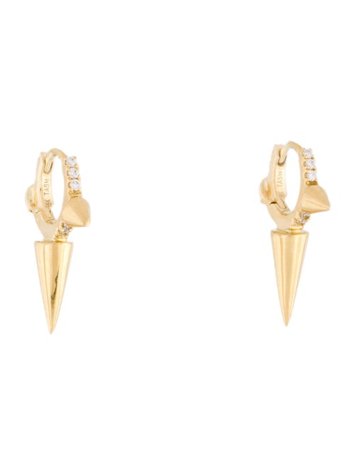 Maria Tash 18K Diamond Triple Long Spike Eternity Hoop Earrings