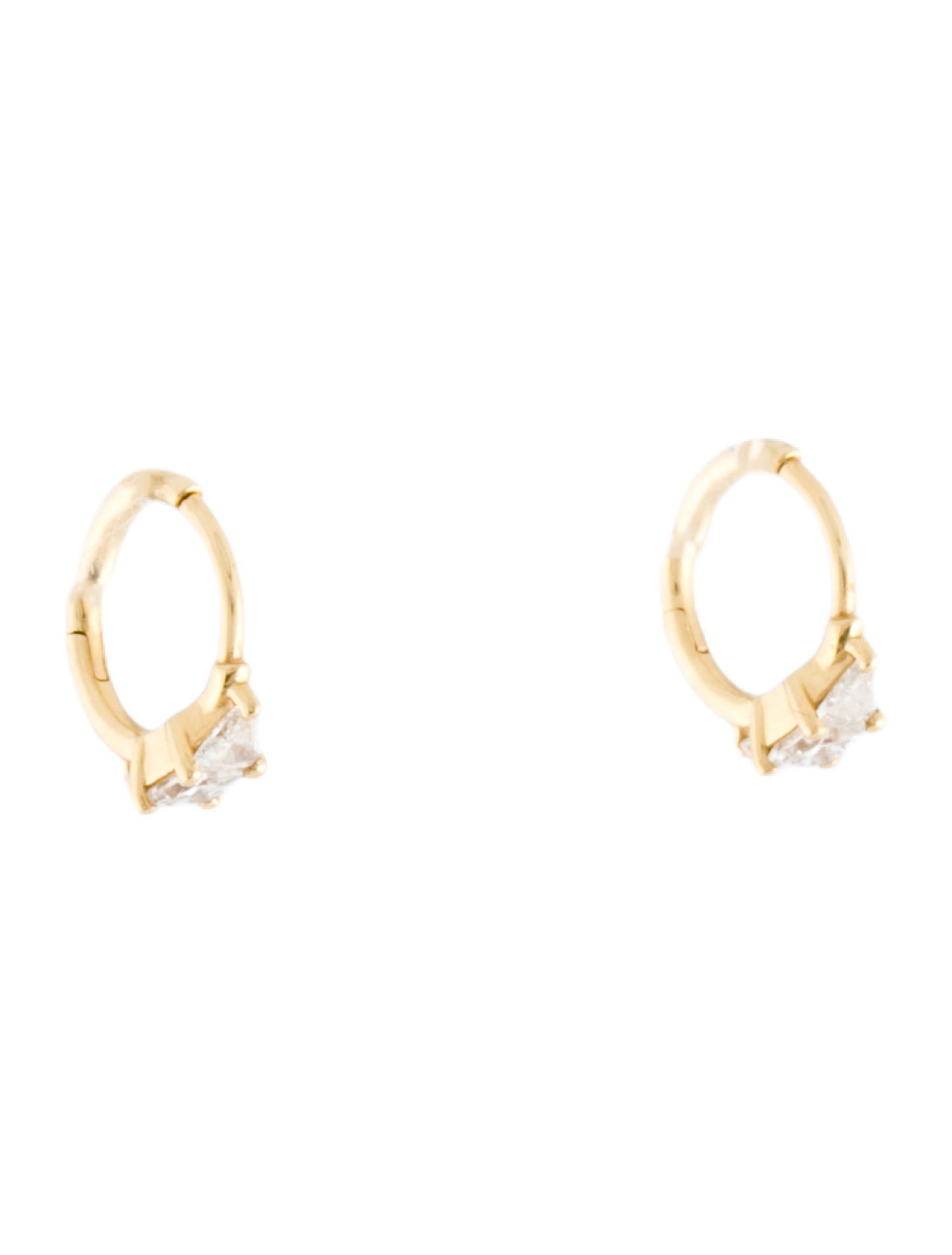 Maria Tash 18K Diamond Princess Triangle Hoop Earrings