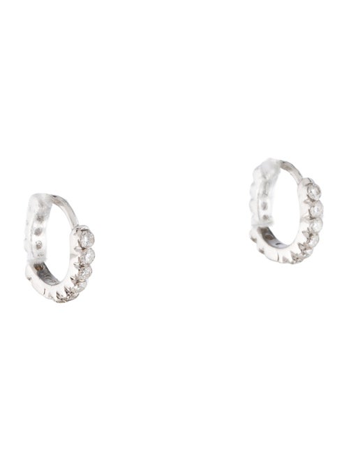 Maria Tash 18K Invisible Set Diamond Eternity Hoop Earrings