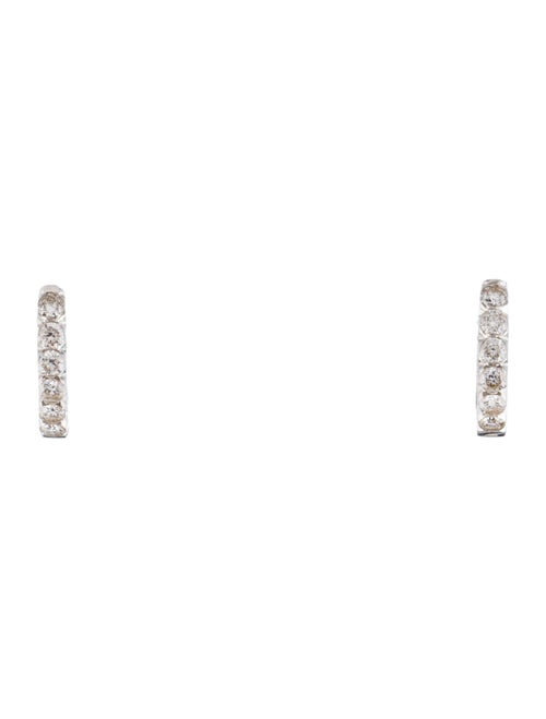 Maria Tash 18K Invisible Set Diamond Eternity Hoop Earrings