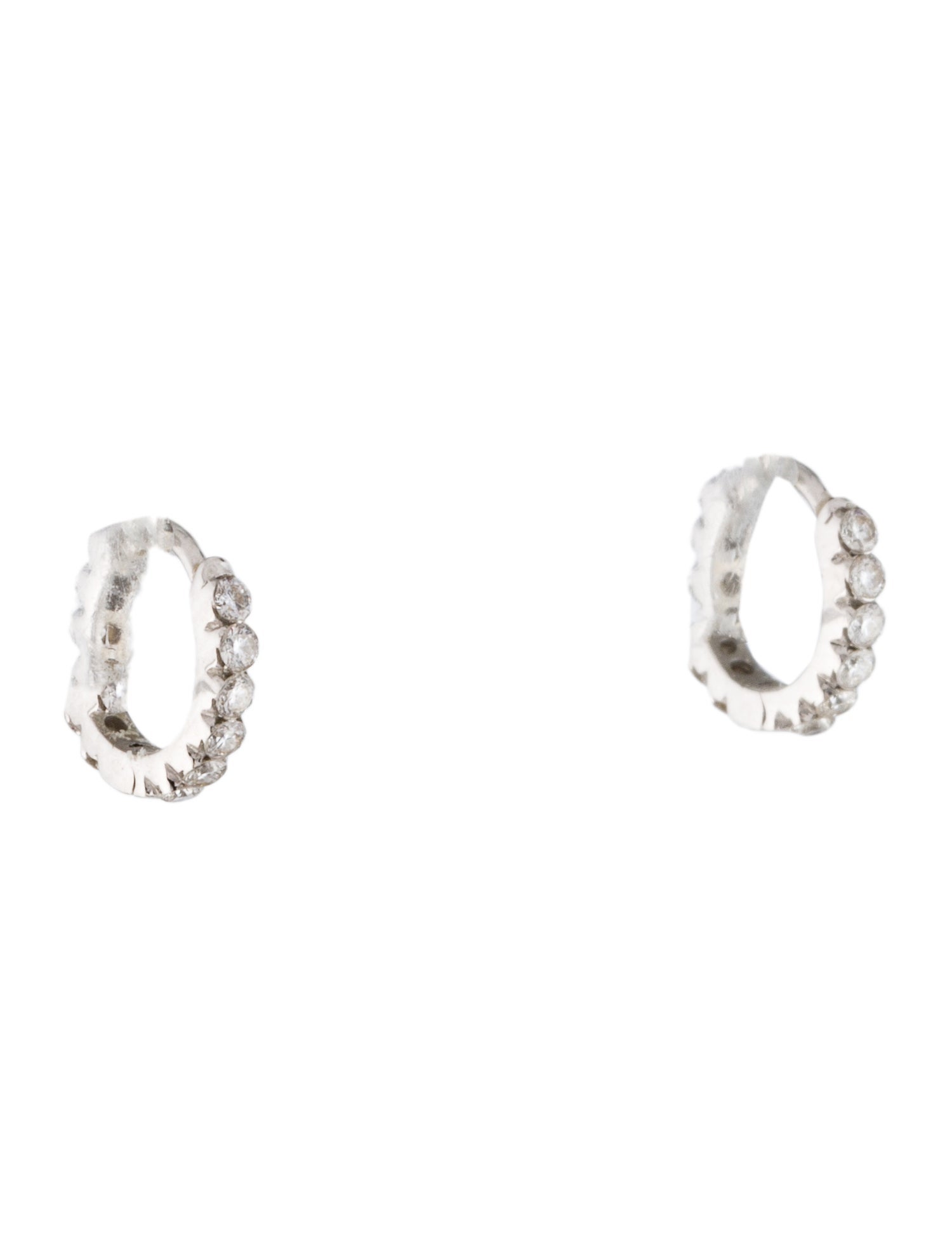 Maria Tash 18K Invisible Set Diamond Eternity Hoop Earrings
