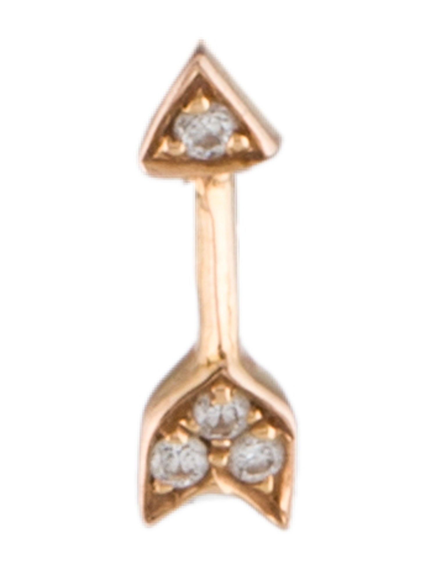 Maria Tash 18K Diamond Arrow Stud Earring