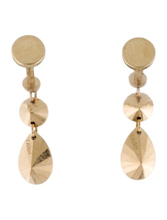 Maria Tash Double Faceted Gold Threaded Charm Stud Earrings