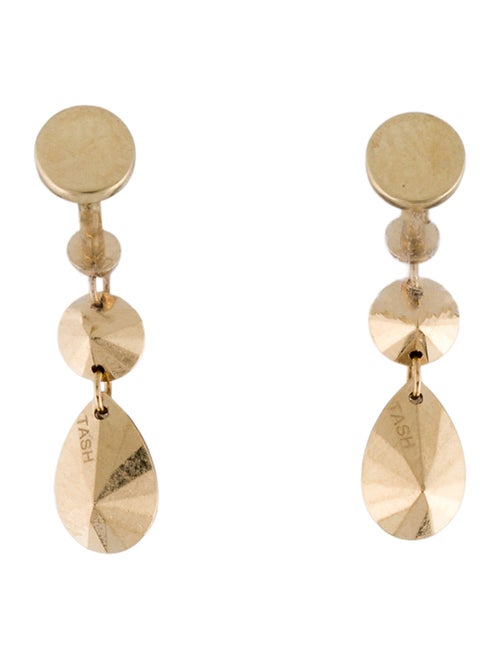 Maria Tash Double Faceted Gold Threaded Charm Stud Earrings