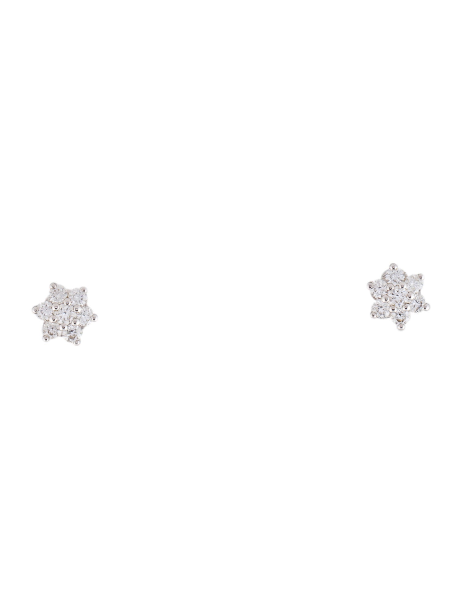 Maria Tash 18K Diamond Flower Stud Earrings