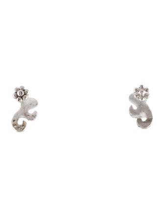 Maria Tash 18K Scroll Design Threaded Stud Earring