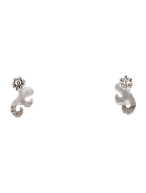 Maria Tash 18K Scroll Design Threaded Stud Earring