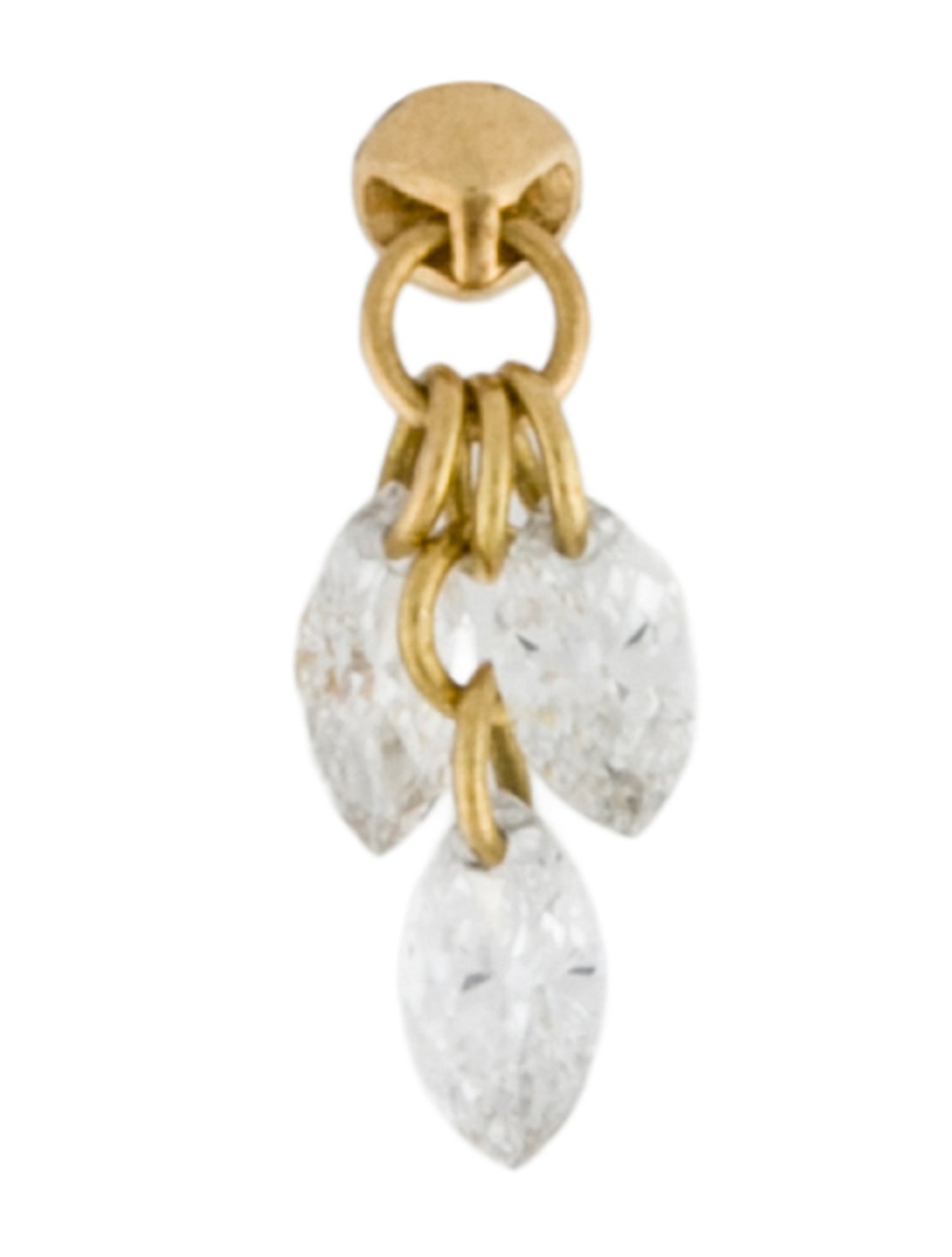 Maria Tash Diamond Floating Plume Charm Threaded Earring