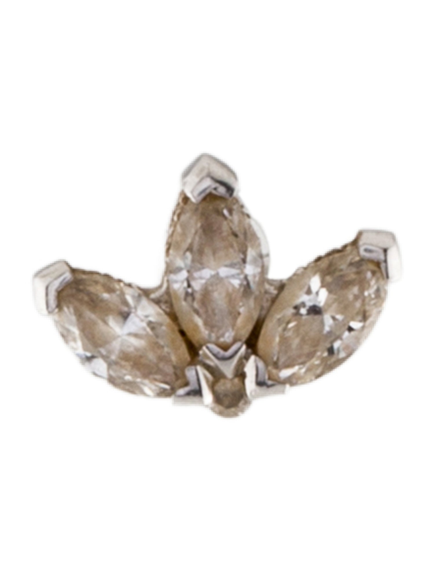 Maria Tash 18K Diamond Engraved Lotus Single Earring