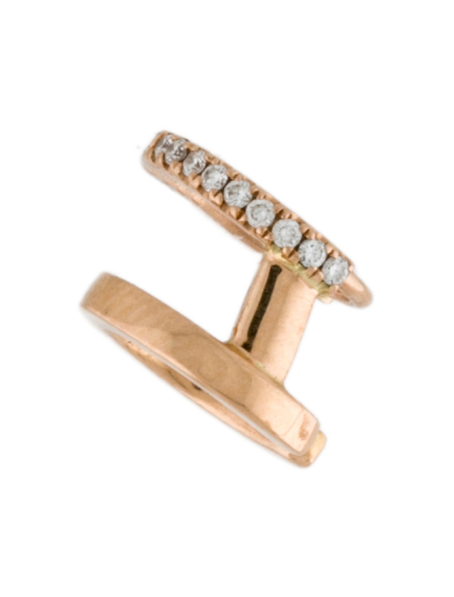 Maria Tash 18K Diamond Eternity & Plain Cuff Single Earring
