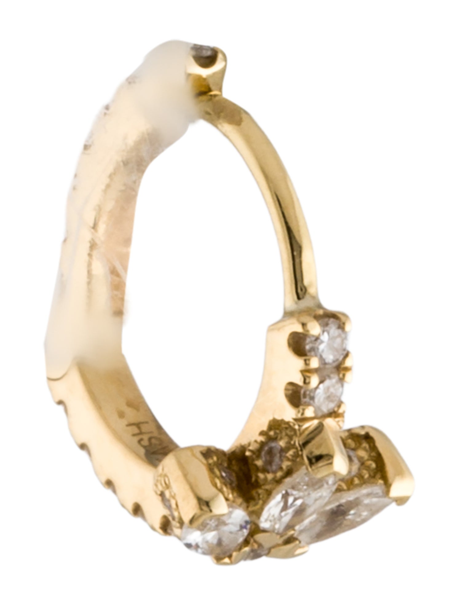 Maria Tash 18K Diamond Lotus Eternity Hoop Single Earring