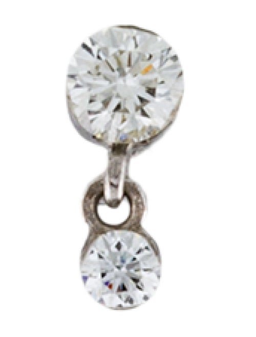 Maria Tash Diamond Invisible Set Dangle Threaded Single Stud Earring