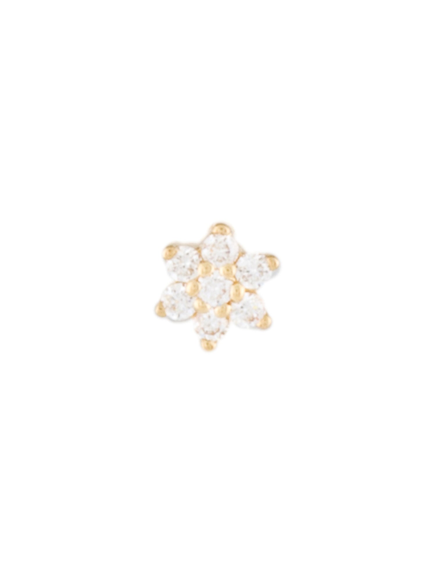 Maria Tash Diamond Flower Single Threaded Stud Earring