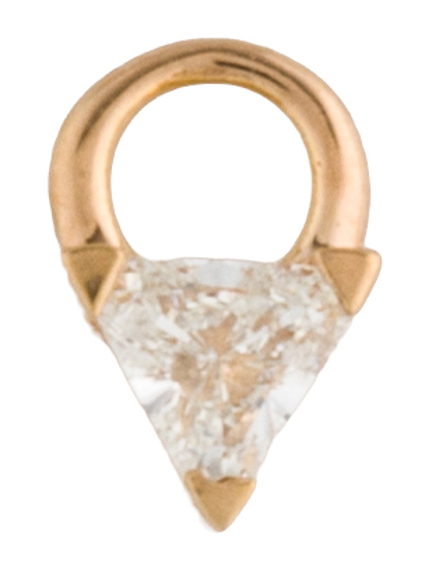 Maria Tash 18K Diamond Single Triangle Charm Earring Enhancer