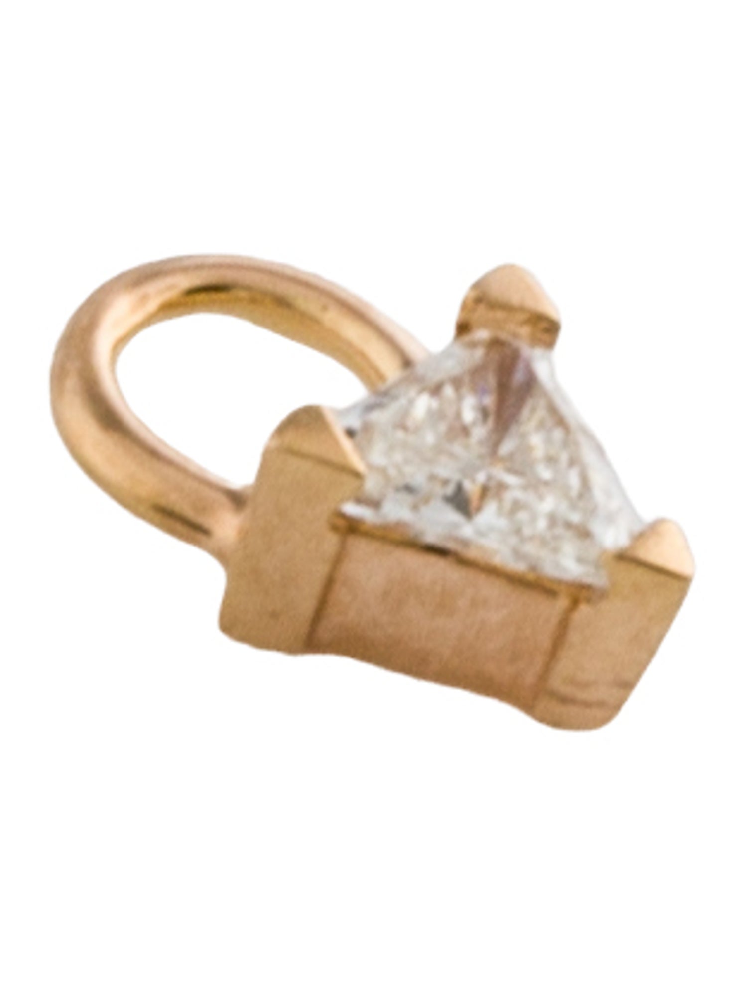 Maria Tash 18K Diamond Single Triangle Charm Earring Enhancer