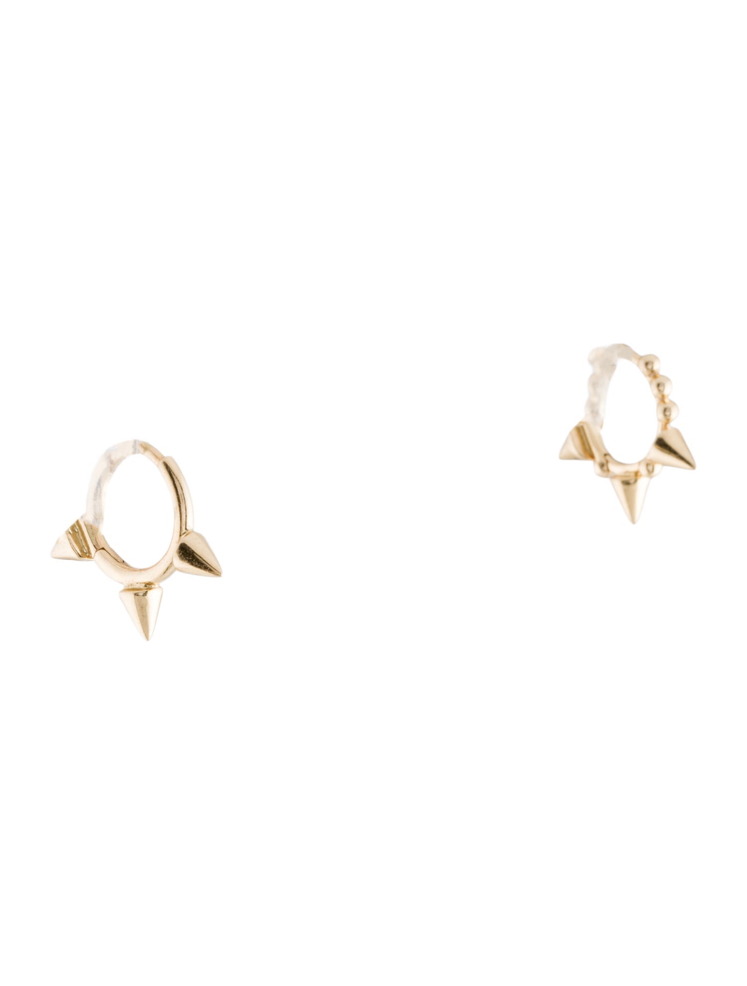 Maria Tash 14K Triple Short Spike Hoop Earrings