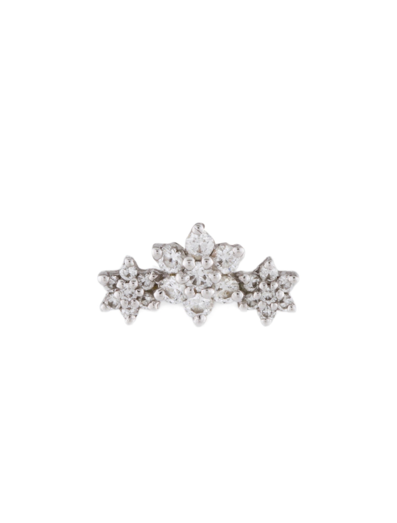 Maria Tash Diamond Three Flower Garland Single Stud Earring