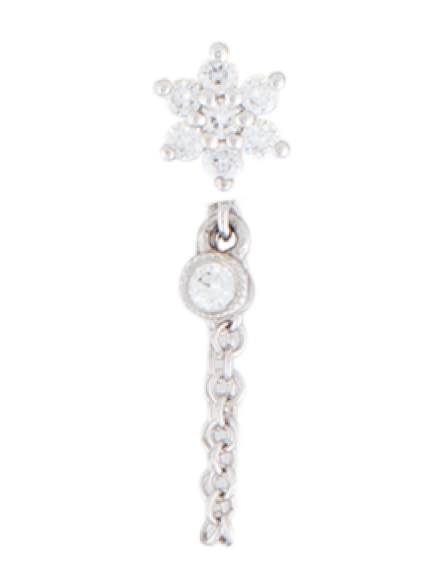 Maria Tash 18K Diamond Flower Chain Wrap Single Earrings