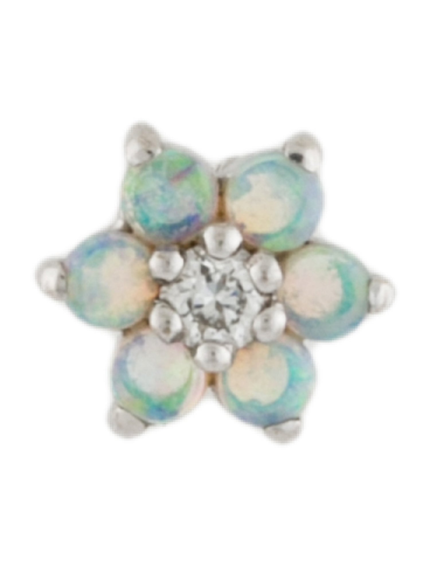 Maria Tash 18K Opal & Diamond Garland Single Stud Earring