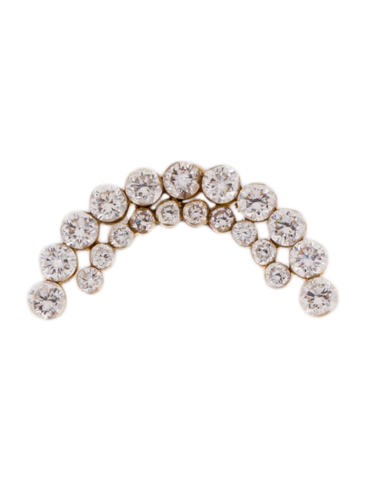 Maria Tash 18K Diamond Apsara Curve Threaded Stud Earring,