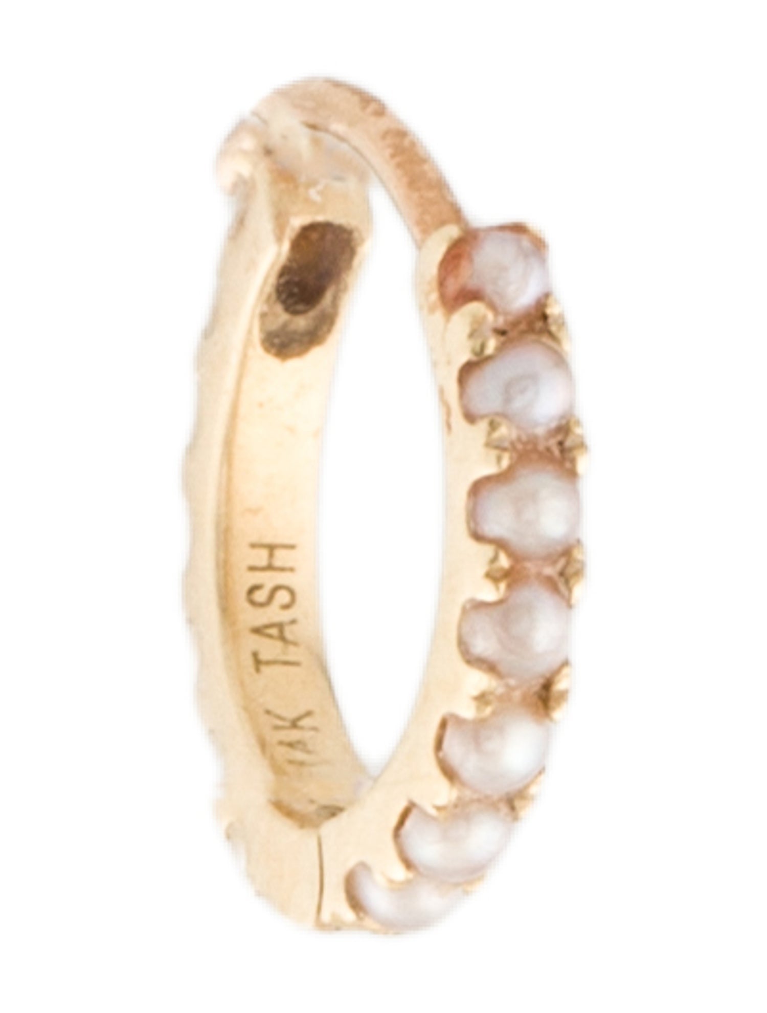 Maria Tash 14K Pearl Eternity Hoop Single Earring