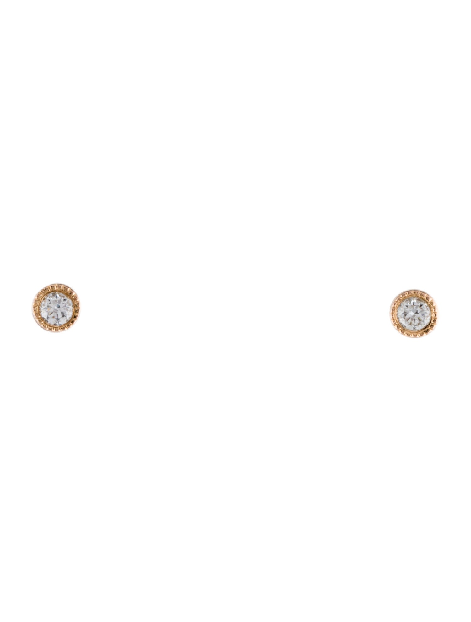 Maria Tash 18K Scalloped Set Diamond Stud Earrings