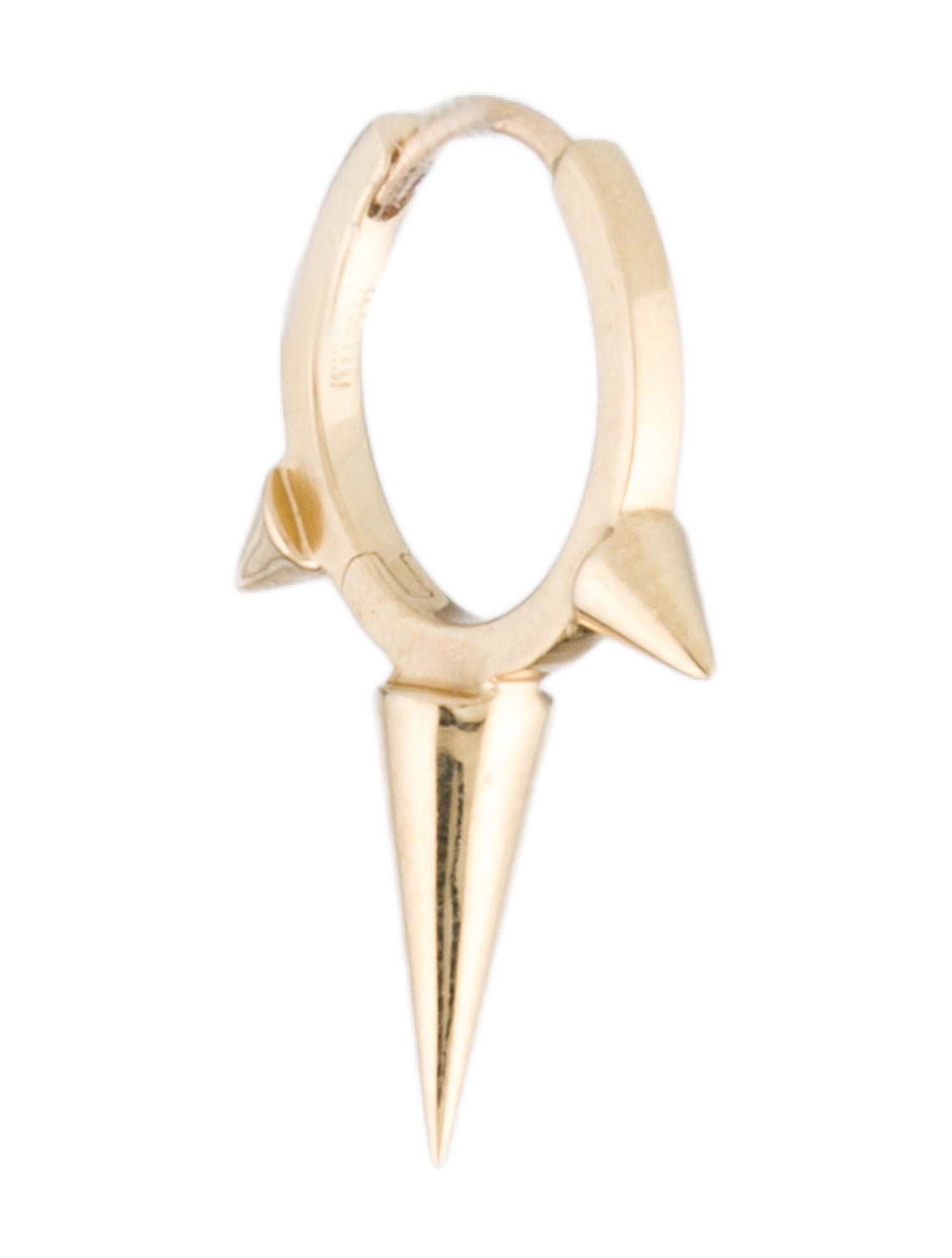 Maria Tash 14K Triple Long Spike Single Hoop Earrings