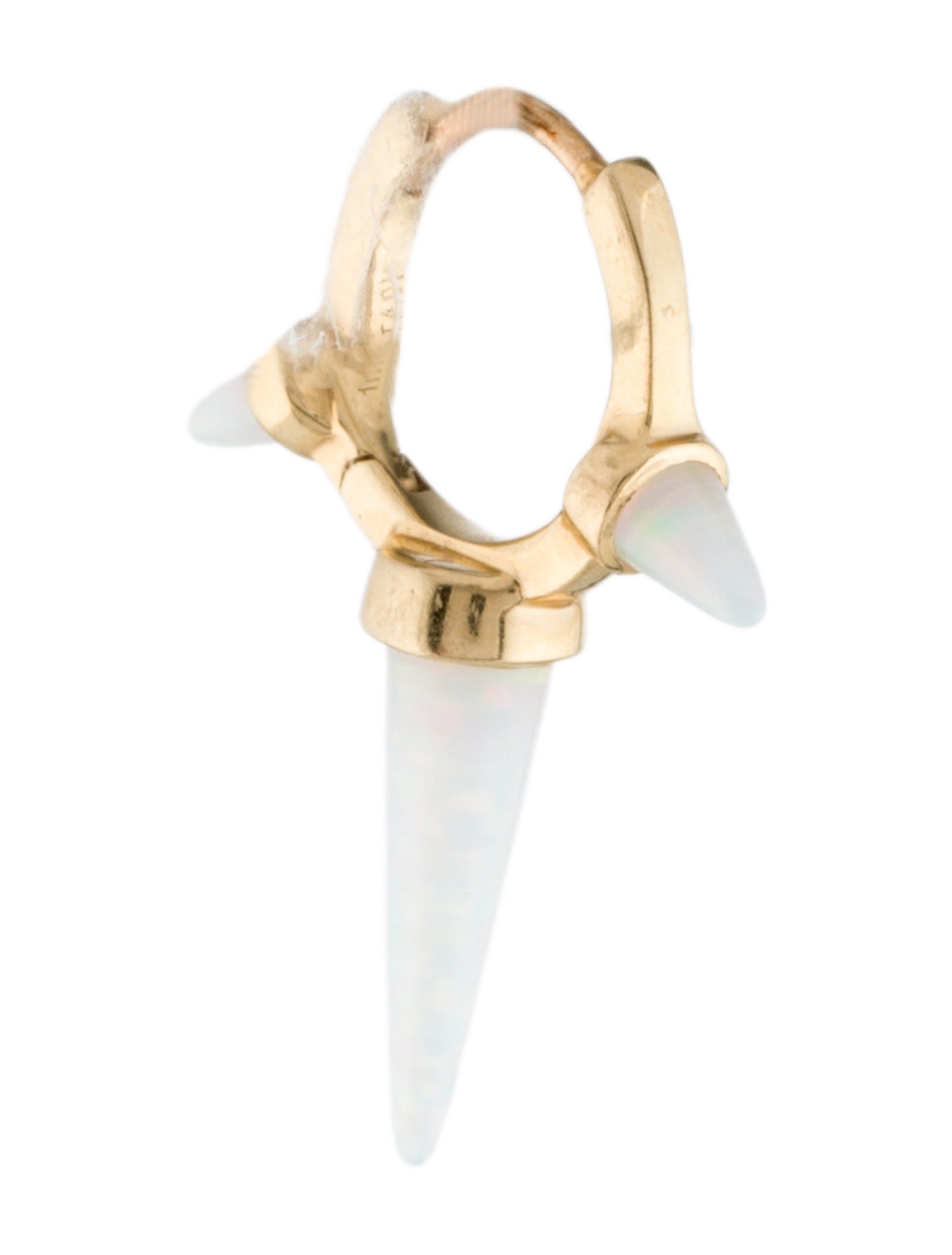 Maria Tash 14K Synthetic Opal Triple Long Spike Single Huggie Earring