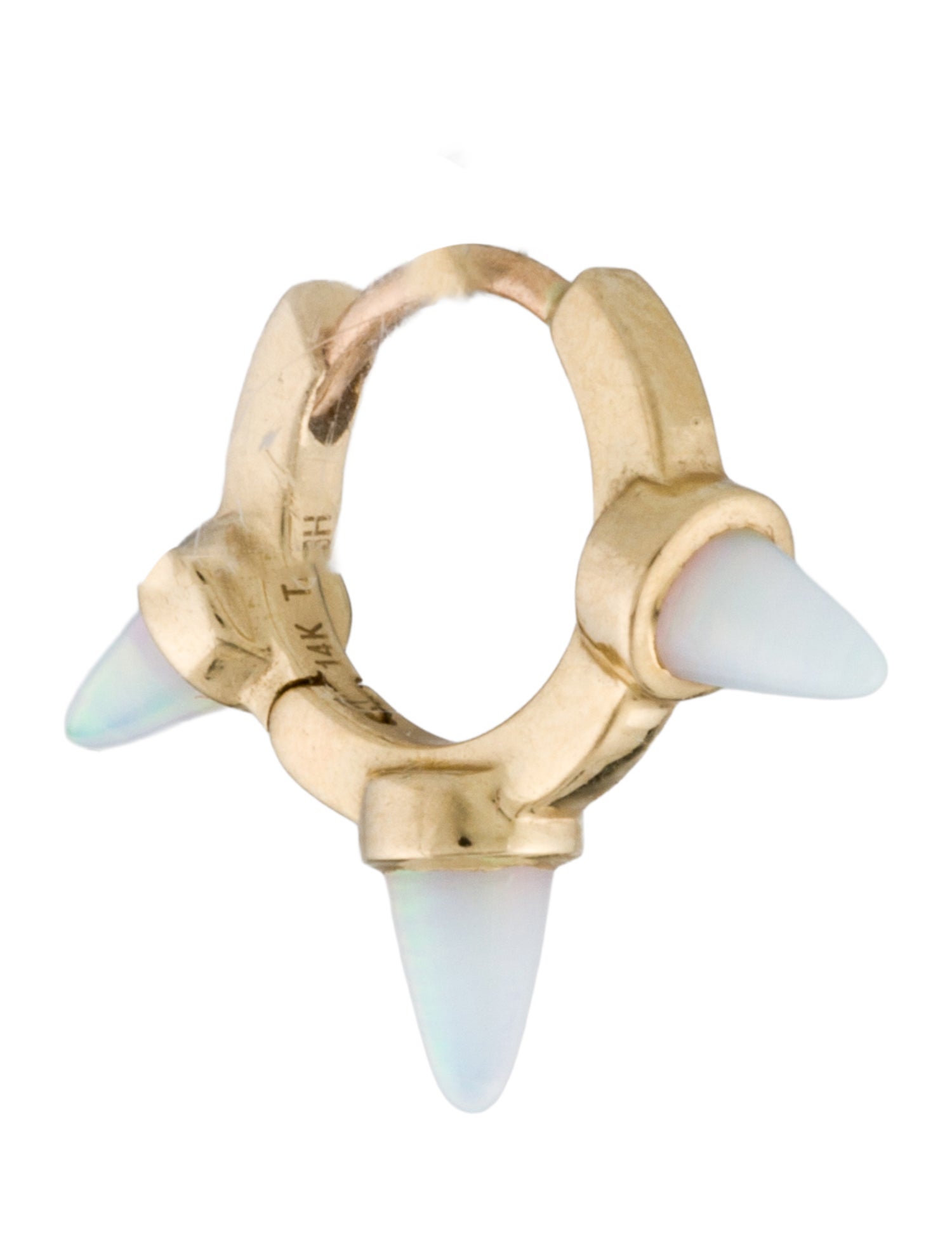 Maria Tash 14K Synthetic Opal Triple Short Spike Single Hoop Earring