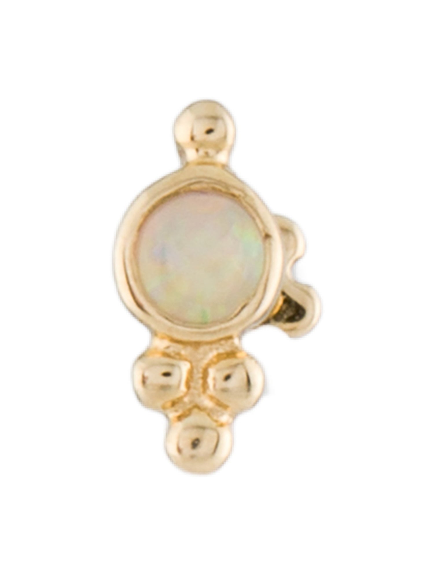Maria Tash 14K Opal Four Ball Trinity Threaded Single Stud Earring