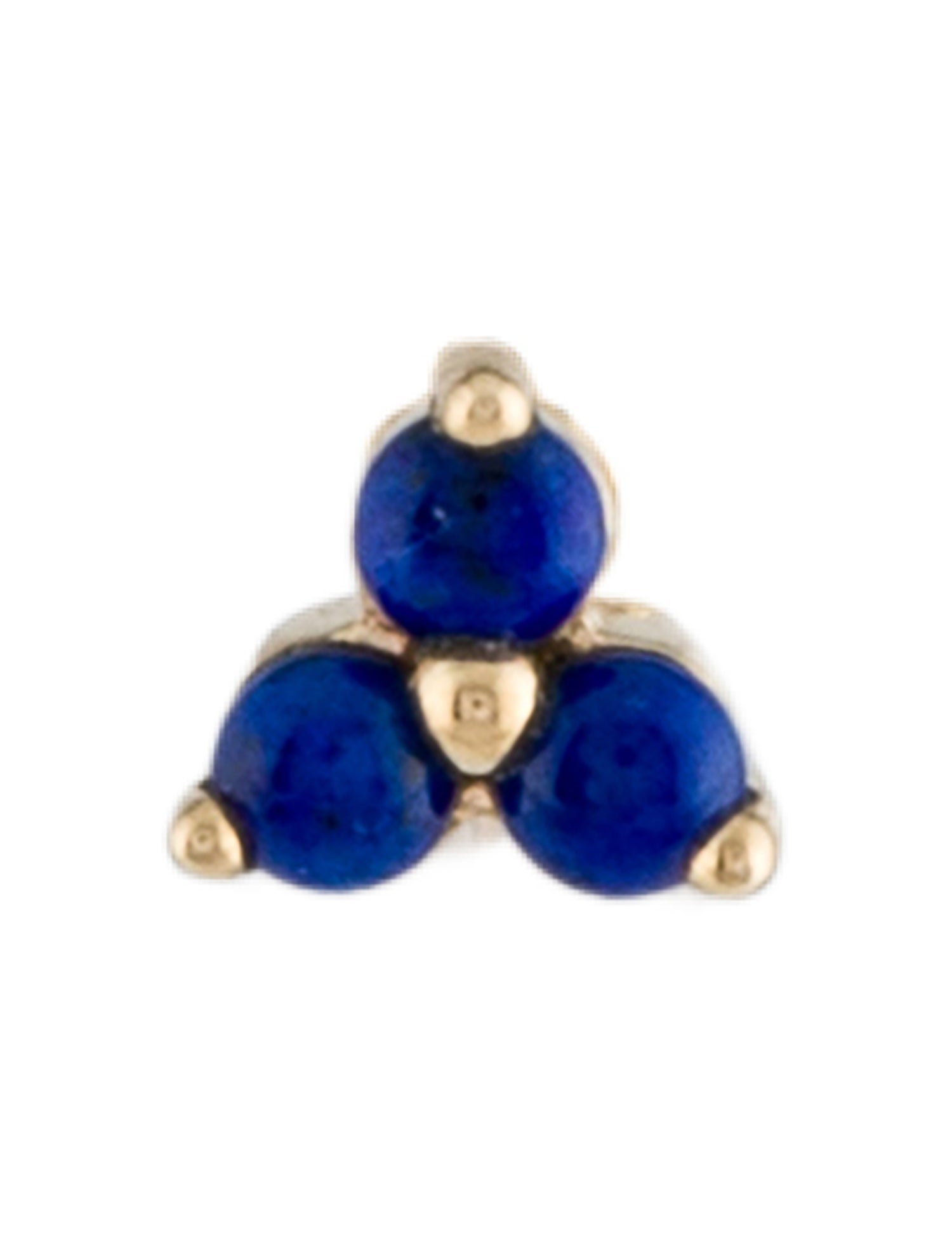 Maria Tash 14K Lapis Lazuli Single Trinity Threaded Stud Earring