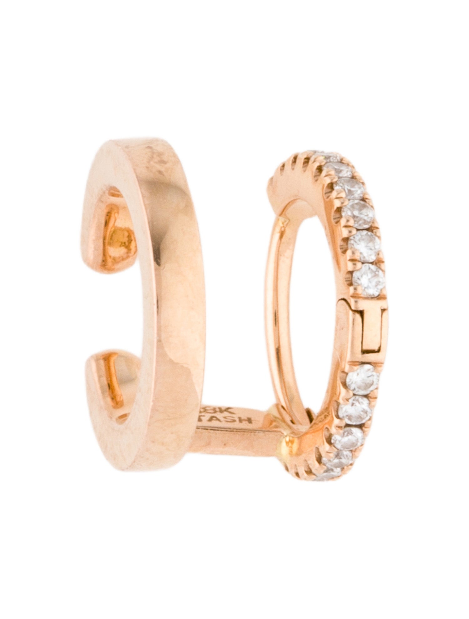 Maria Tash 18K Diamond Eternity Ring and Plain Ear Cuff