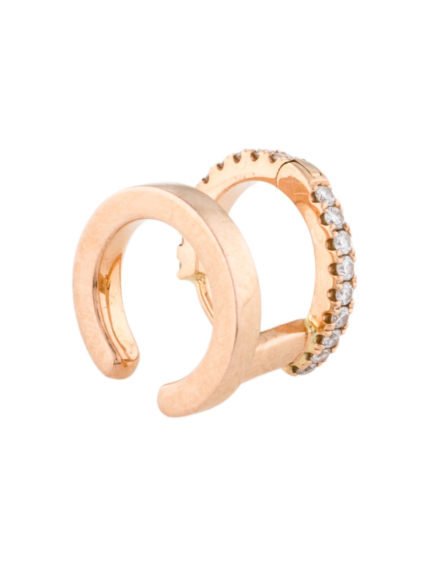 Maria Tash 18K Diamond Eternity Ring and Plain Ear Cuff