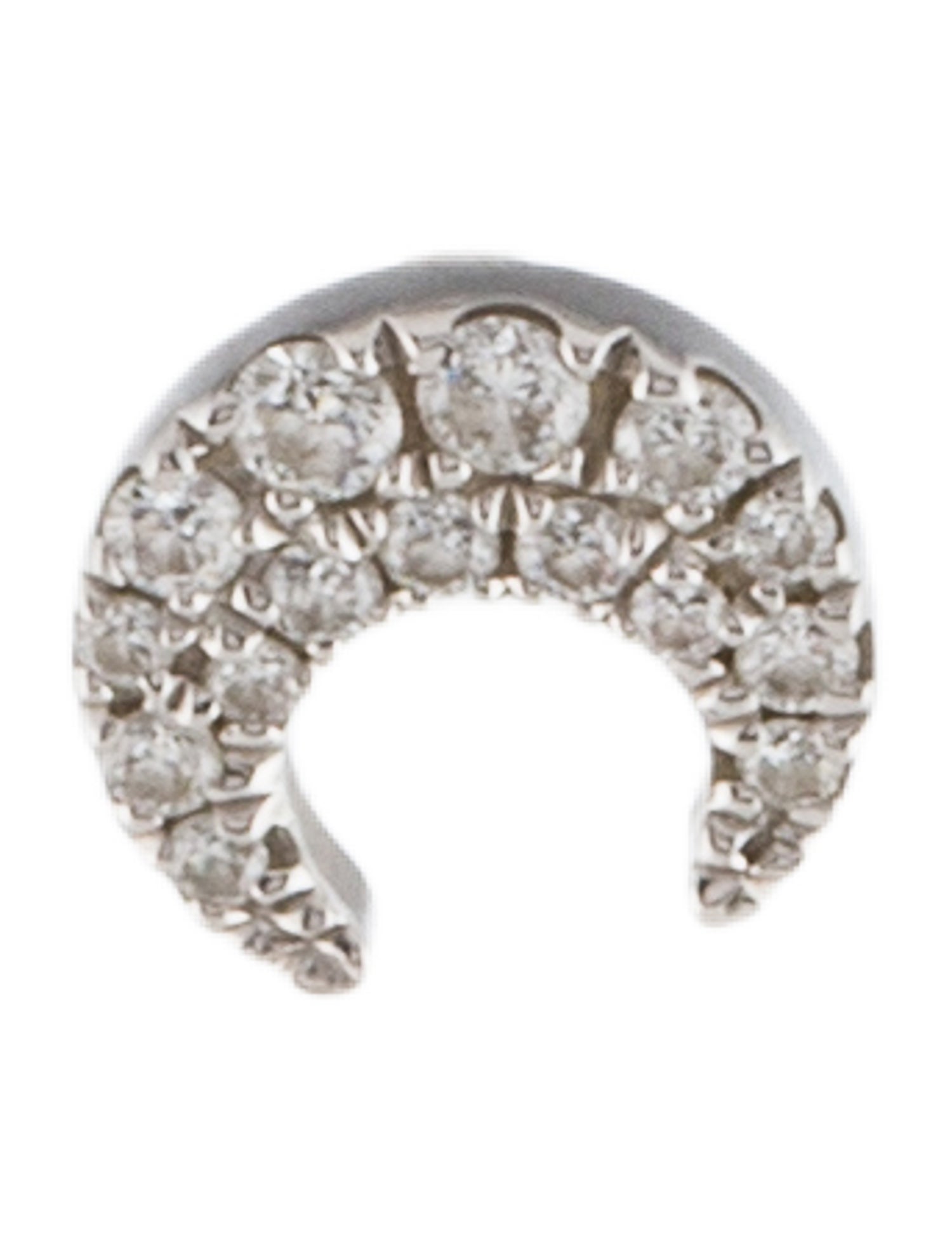 Maria Tash Diamond Moon Threaded Stud Earring