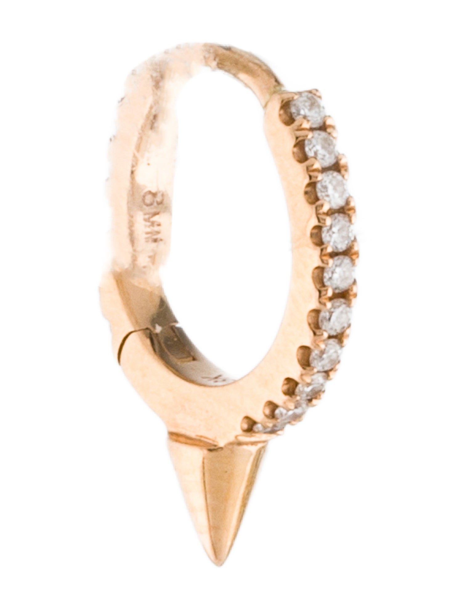 Maria Tash 18K Diamond Single Short Spike Hoop Earring