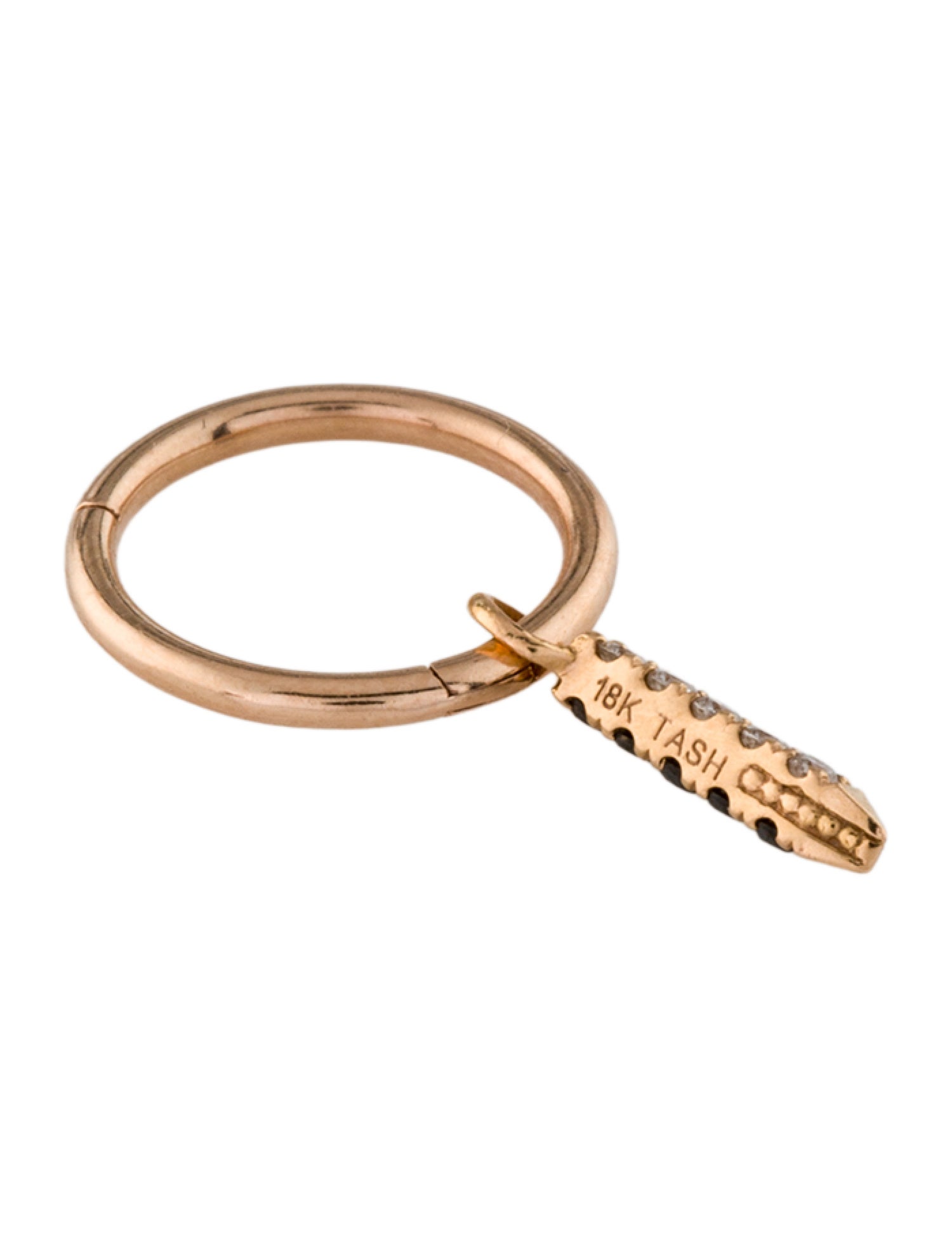 Maria Tash Diamond Eternity Bar Charm Single Huggie Earring