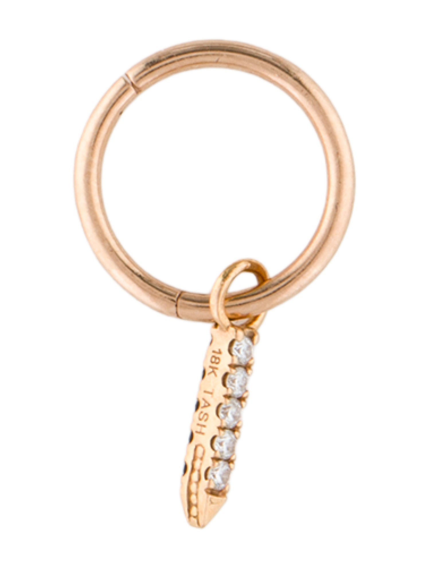 Maria Tash Diamond Eternity Bar Charm Single Huggie Earring