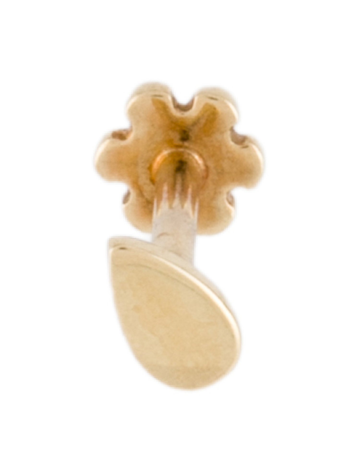 Maria Tash 14K Plain Pear Shaped Threaded Stud Single Earring